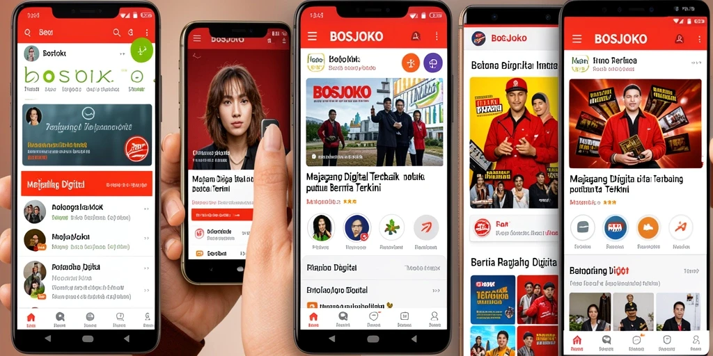 Tampilan antarmuka aplikasi BOSJOKO yang menarik dan interaktif