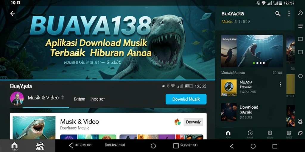 Antarmuka BUAYA138 yang memudahkan pengguna dalam Download Musik.