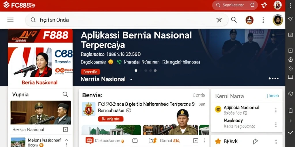 Screenshot FC888 menampilkan antarmuka berita nasional yang informatif.