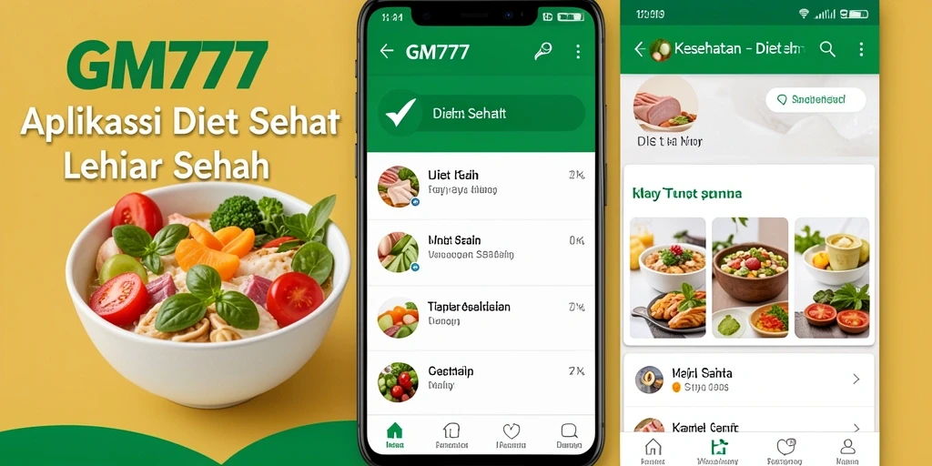 Antarmuka aplikasi GM777 yang intuitif untuk diet sehat.