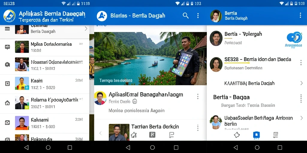 Tampilan antarmuka SE328 yang menampilkan berita daerah terkini.