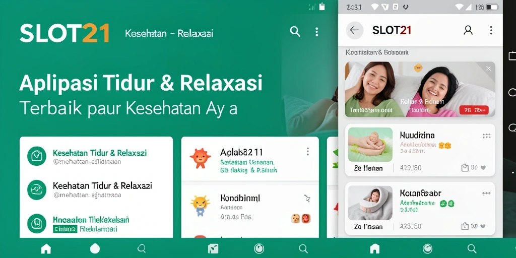 Antarmuka SLOT21 menampilkan pilihan relaksasi untuk tidur yang ideal.